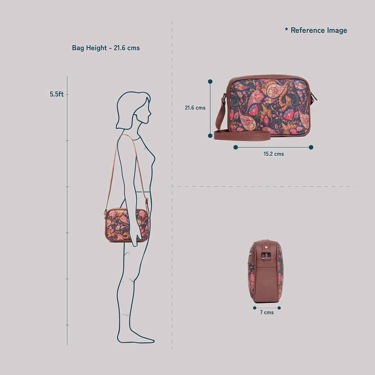 Zouk Women's Vegan Leather Sling Bag | Multicolour