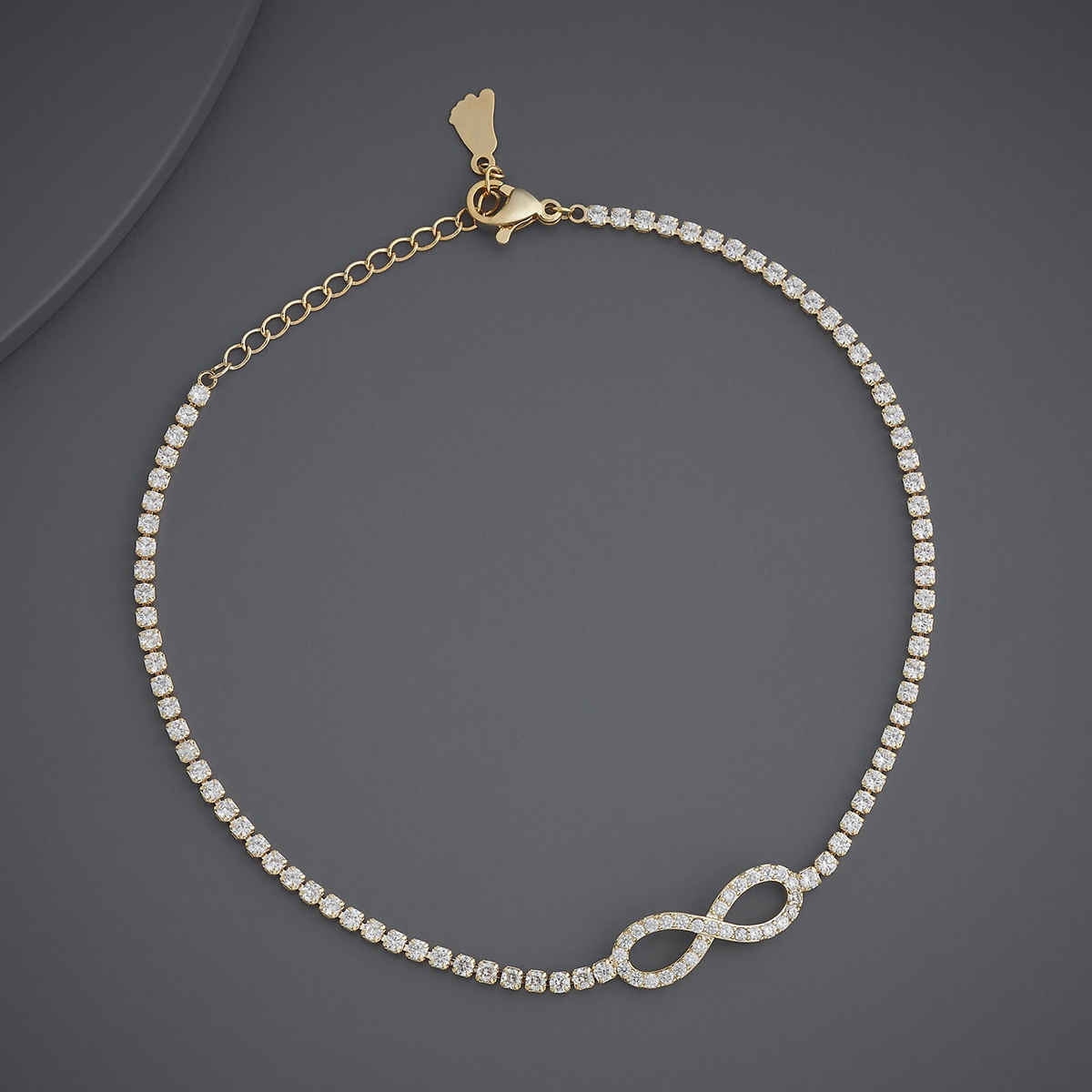 Kushal s Fashion Jewellery White Gold-Plated Zircon Trendy Payal | 441645