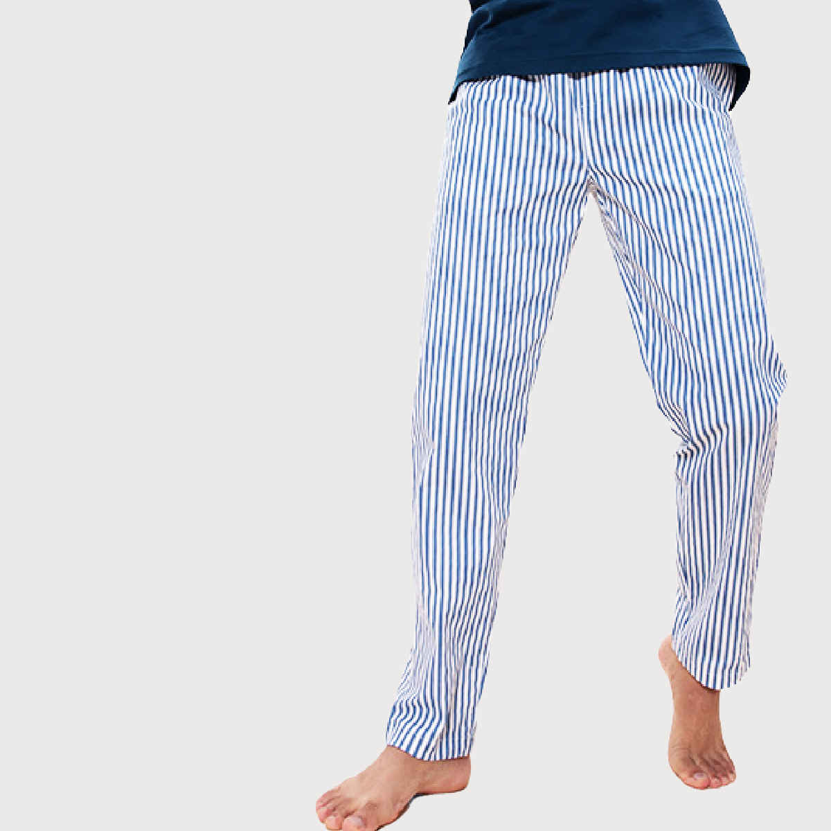 DaMENSCH Men's Cotton Tapered Fit Pyjama | Blue - L