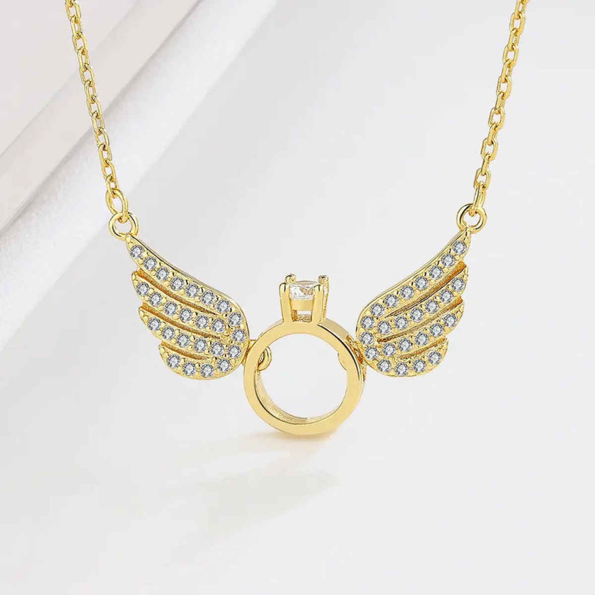 SALTY Angel Wings Necklace Pendant for Women and Girls| Anti-Tarnish | Gold