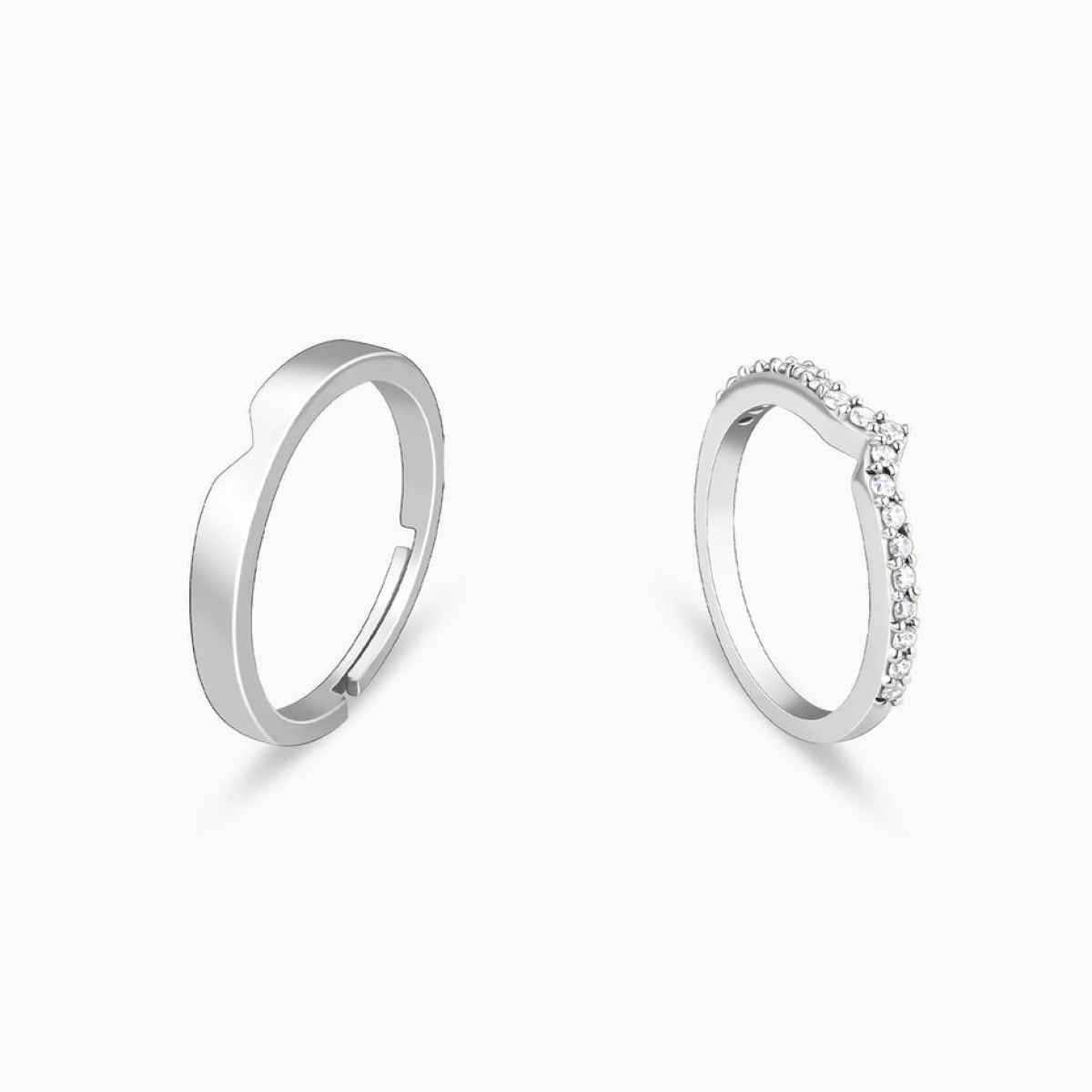 Giva Silver Cupid Arrow Couple Bands