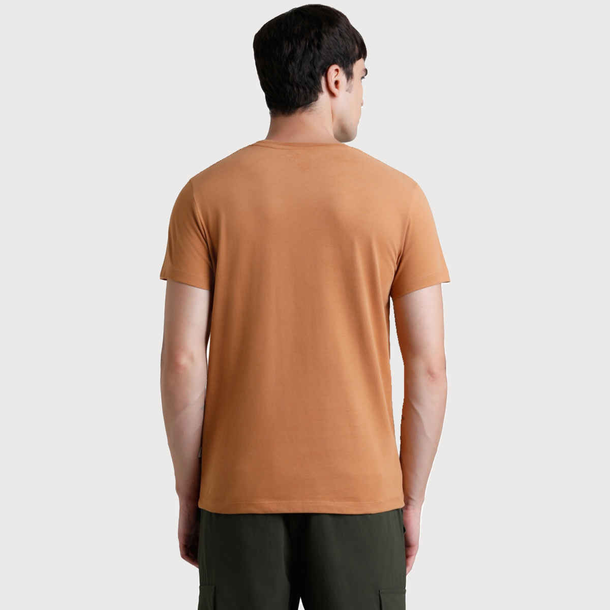 JACK & JONES Men's Graphic Print Crew Neck T-shirt | Brown - L