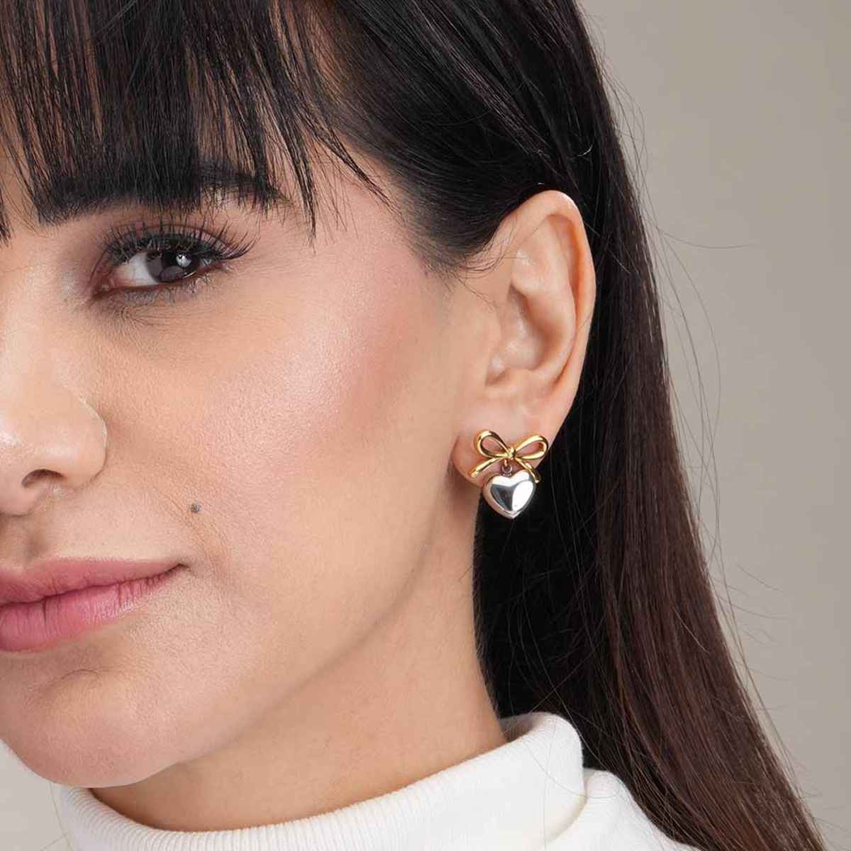 Palmonas Bi-Metal Wrapped With Love Earrings For Womens | Waterproof And Anti-Tarnish