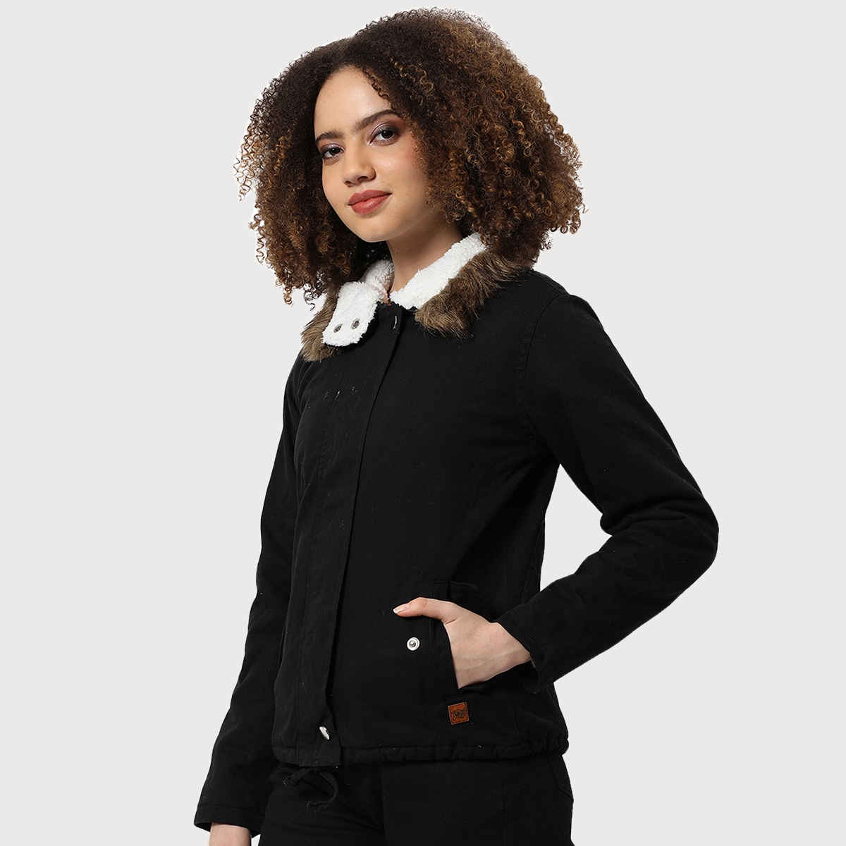 Campus Sutra Women's Jacket | Black - XL