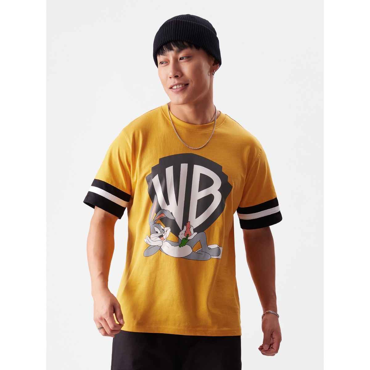The Souled Store Men's Regular Men's Looney Tunes-WB T-shirts | Mustard | L