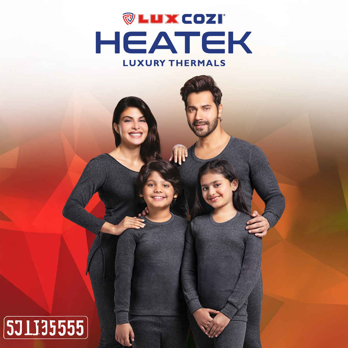 Lux Cozi Men's Heatek Thermal Comfort, Stretchable & Super Warm Set | Black Melange-95