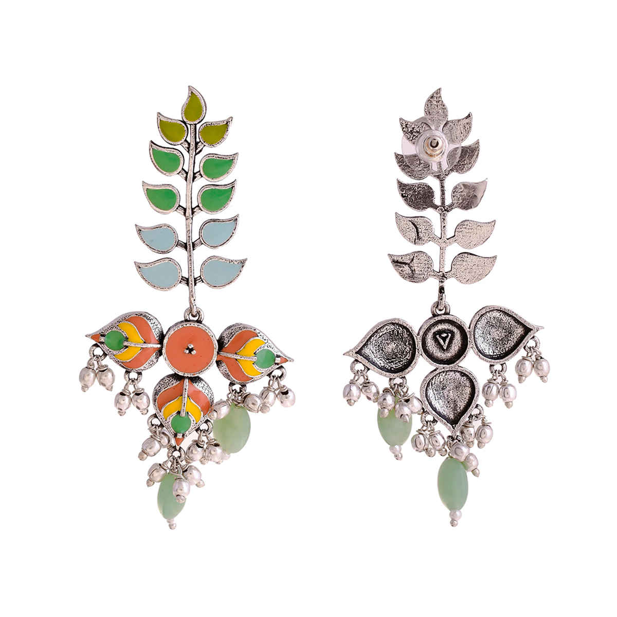 Voylla Bagh E Fiza Colourful Enamel Embellished Earrings