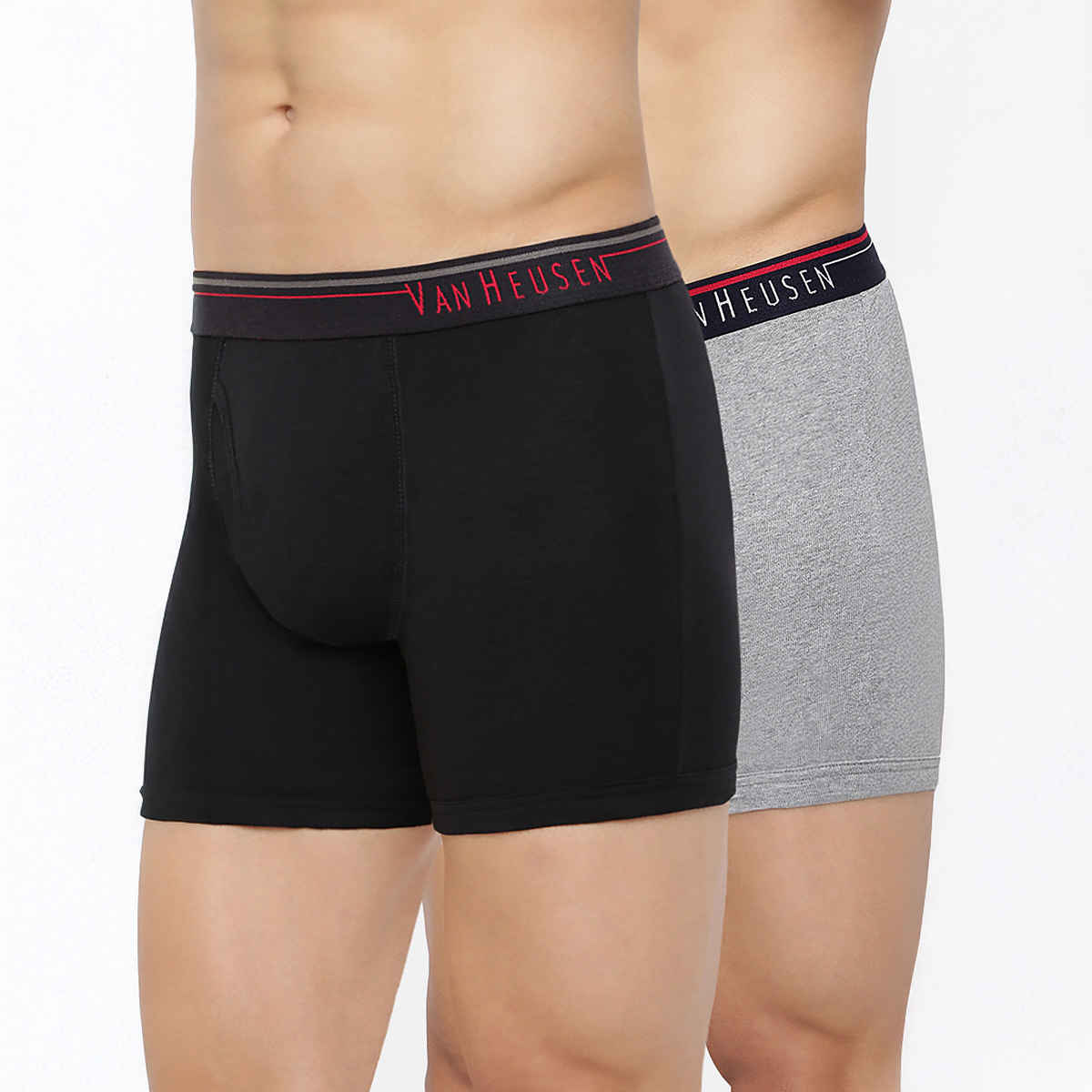 Van Heusen Men Pack Of 2 Anti Bacterial & Colour Fresh Boxer Briefs |Pure Black,Grey Mel-S