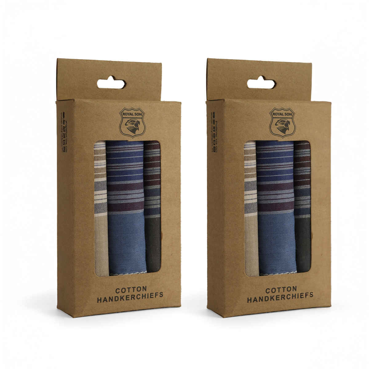 Royal Son Men's Premium Cotton Casual Handkerchief Hanky (Multicolor) - HNYK - CHKS - 6P