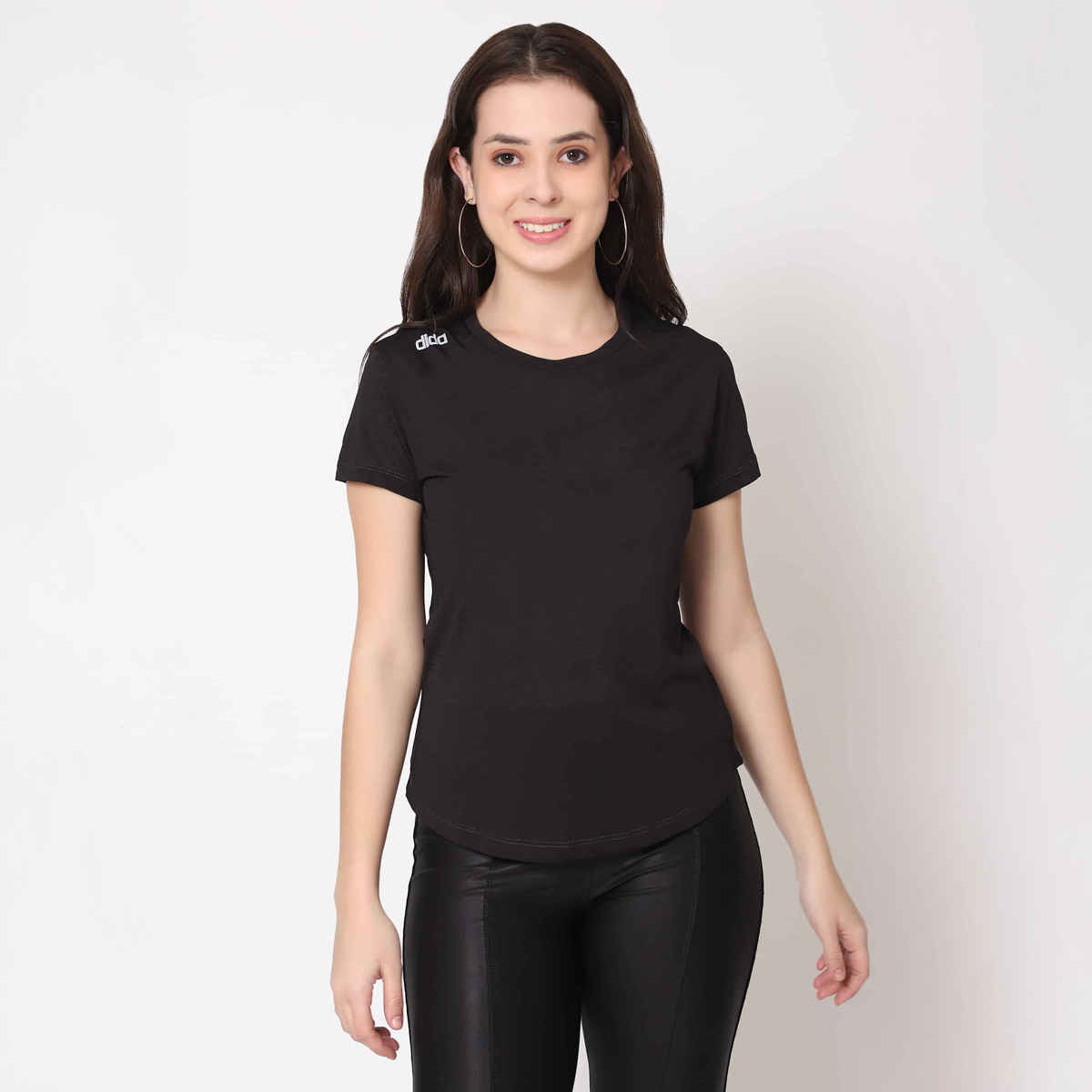 Dida Women's Sports T-shirt | Regular Comfortable Stretchable Dry-Fit | Black - S