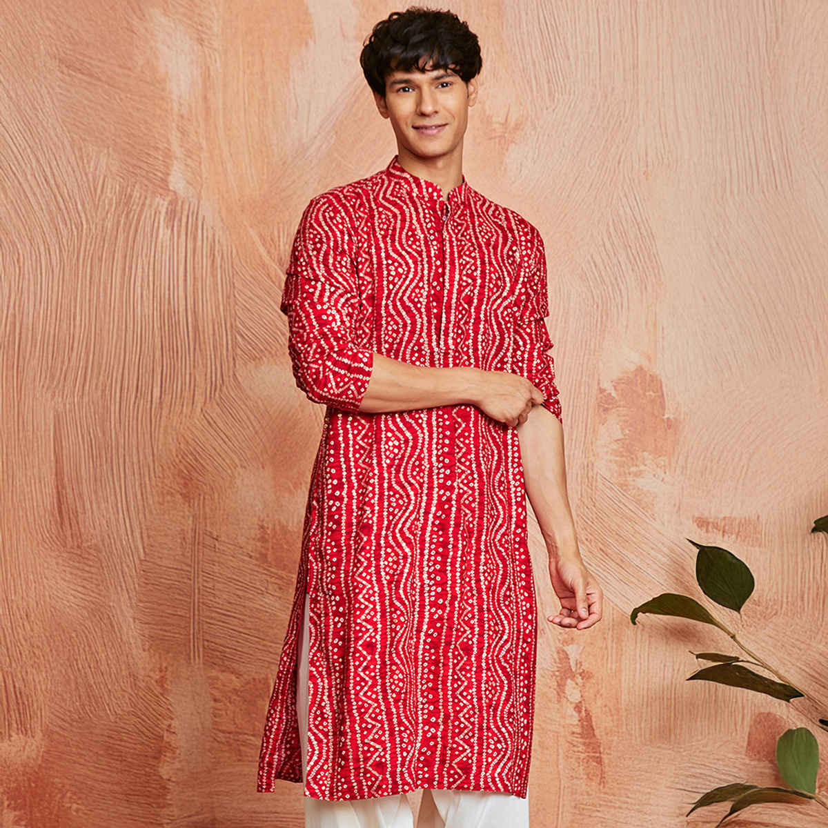 Vastramay Men's Rayon Kurta | Red - L