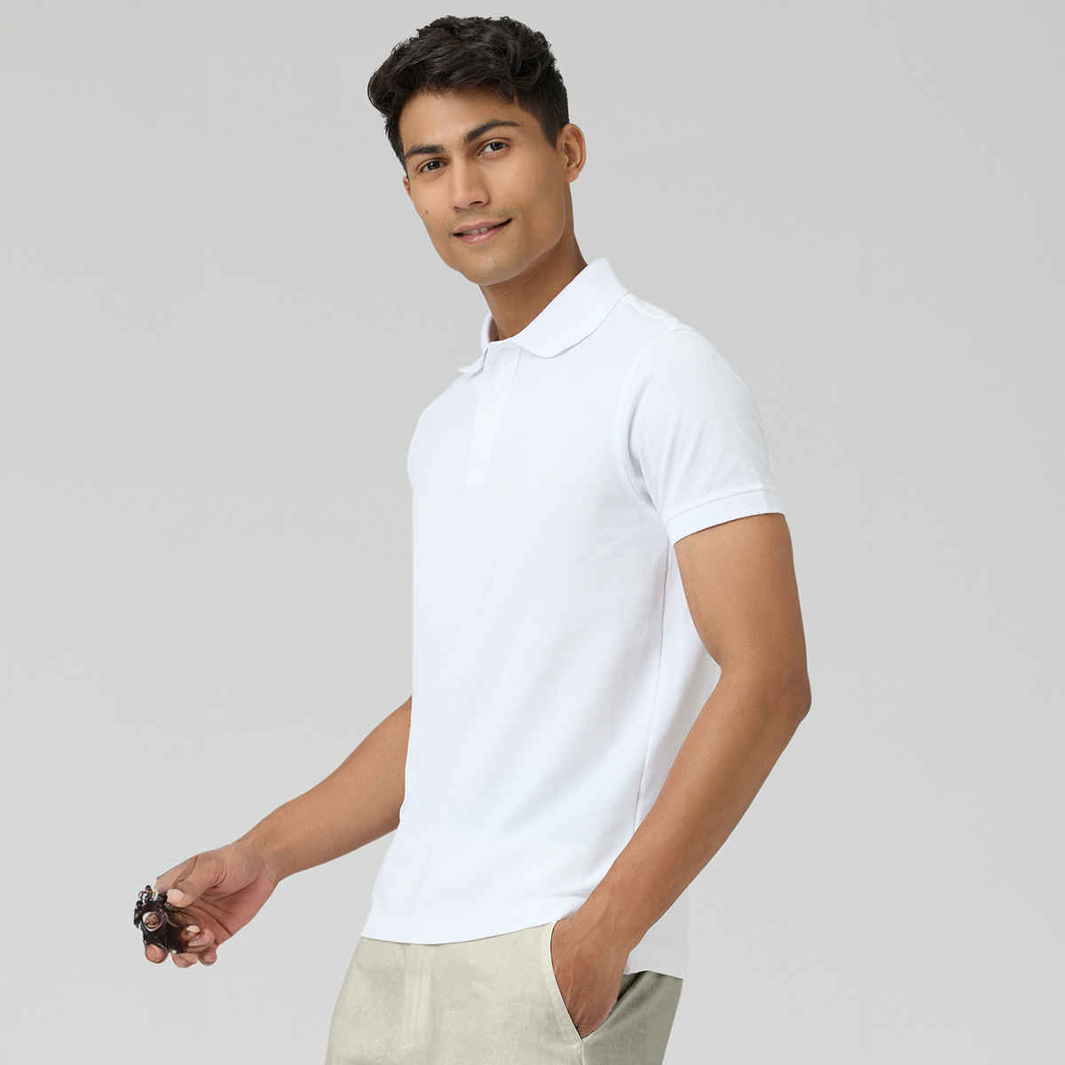 XYXX Nova Polo T-shirt - Polar White | Super Combed Cotton | L