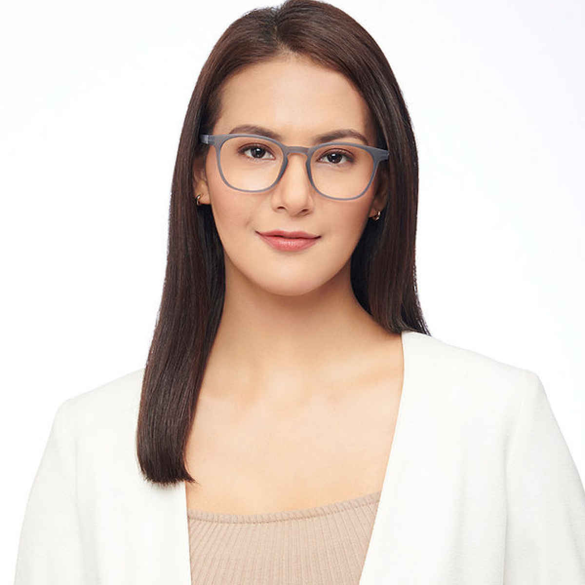 Lenskart Hustlr Unisex Solid Plastic Computer Glasses | Grey - L