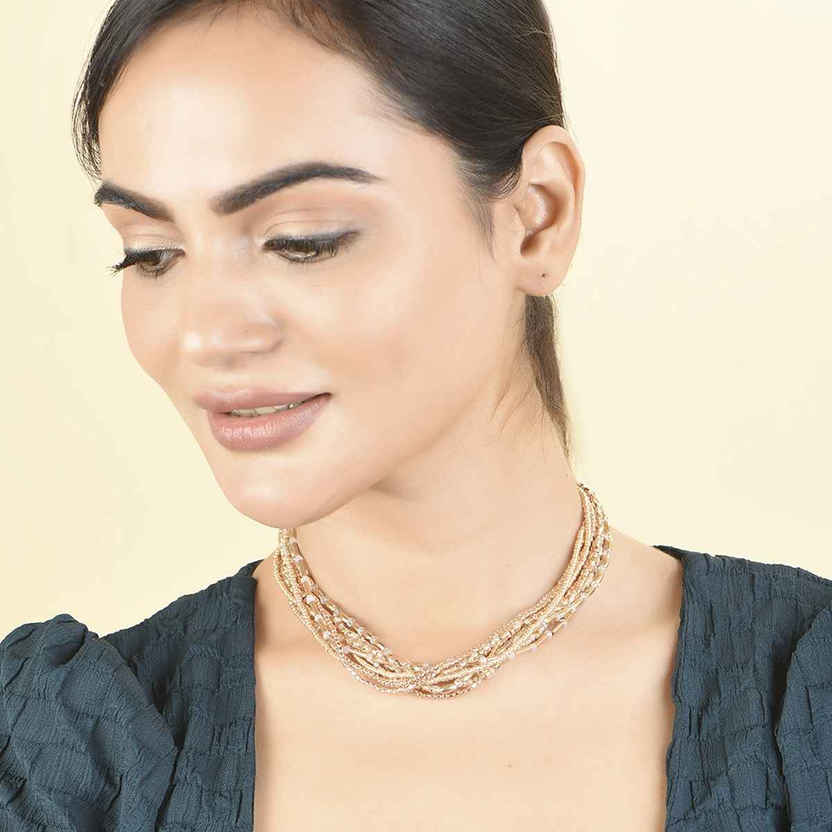 Toniq Cultural Multistrand Beaded Choker Necklace