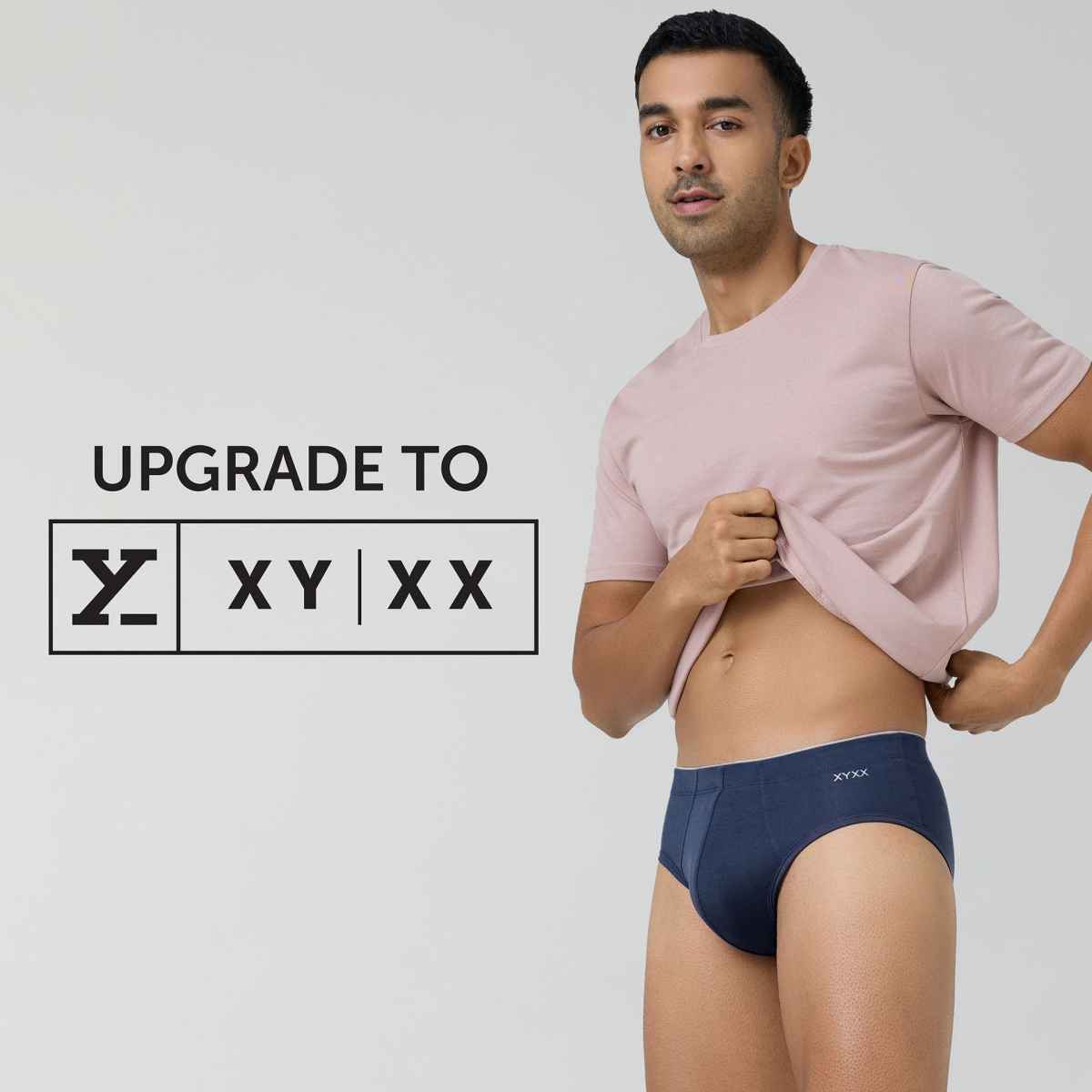 XYXX Men's Uno Modal Briefs pack of 2, Black & Dress Blue| M