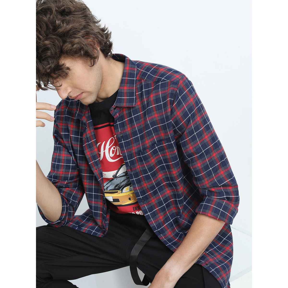 Ketch Men Slim Fit Tartan Checks Checked Casual Shirt | Multicolor | XL