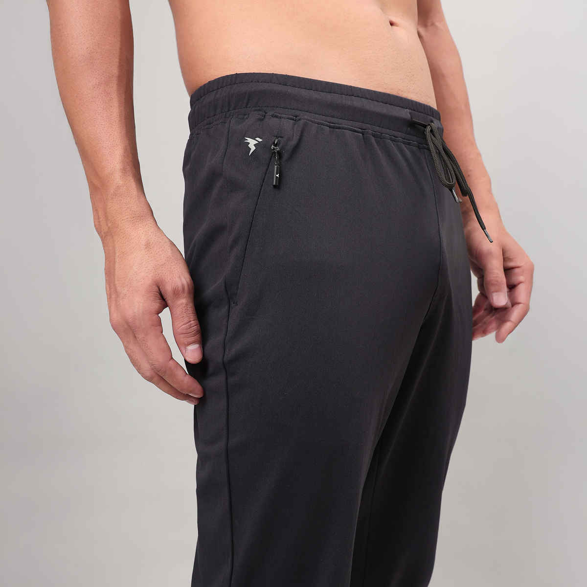 Technosport Men Poly Solid Relax Fit Sports Trackpants with DURACOOL+ | Black | XXL