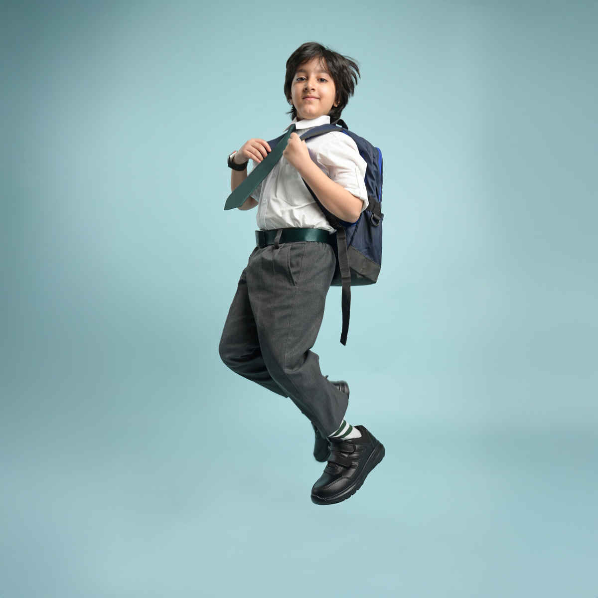 Action Kids School Shoes | AGT-52 | Black - UK 3