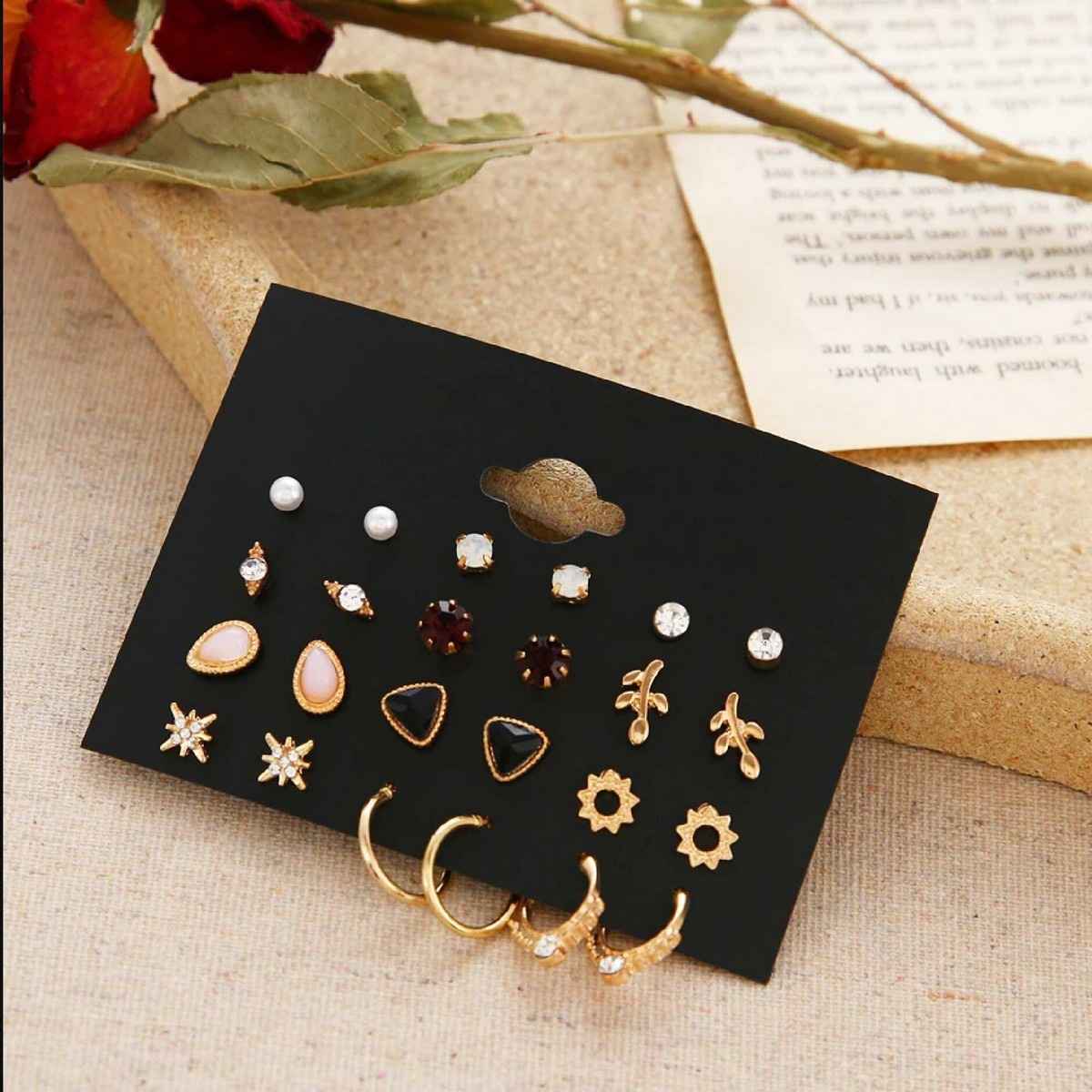 Fashion Frill Women's Stackable Earings Gold Regular