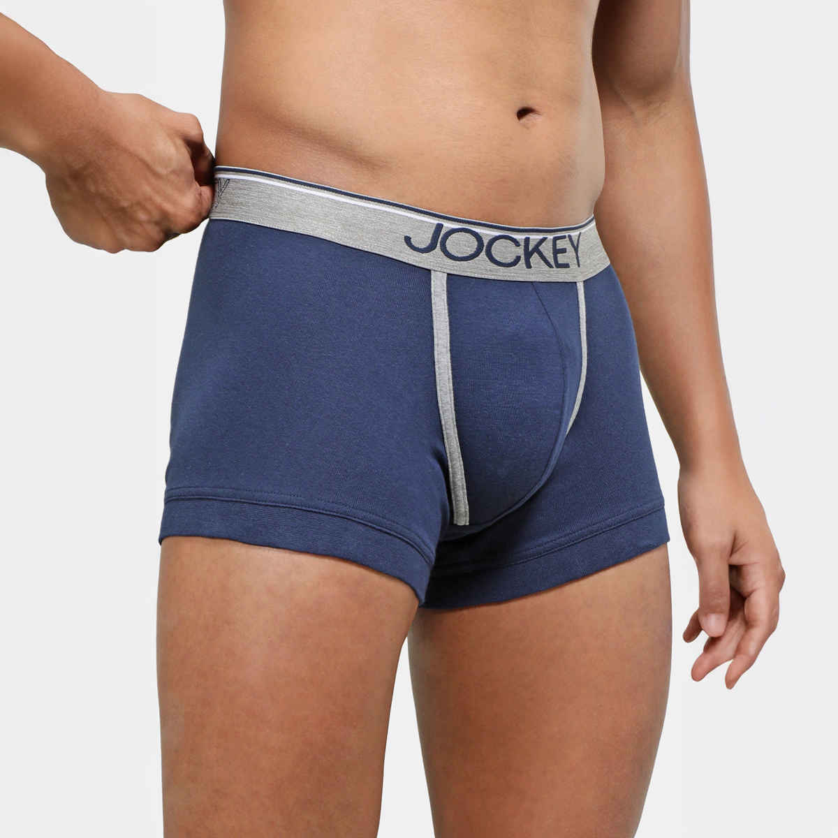 Jockey 8015 Men's Super Combed Cotton Rib Underwear Solid Trunk|Ultrasoft Waistband|PO2 | Navy-XL