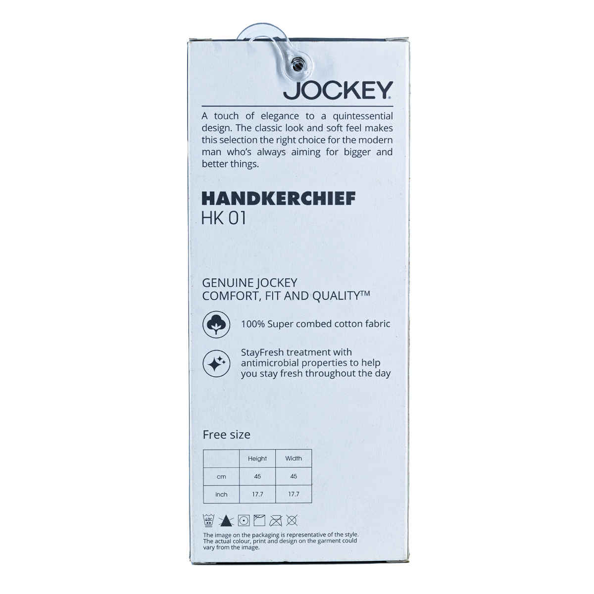 Jockey Men's Solid Cotton Handkerchief | White - Free Size Combo