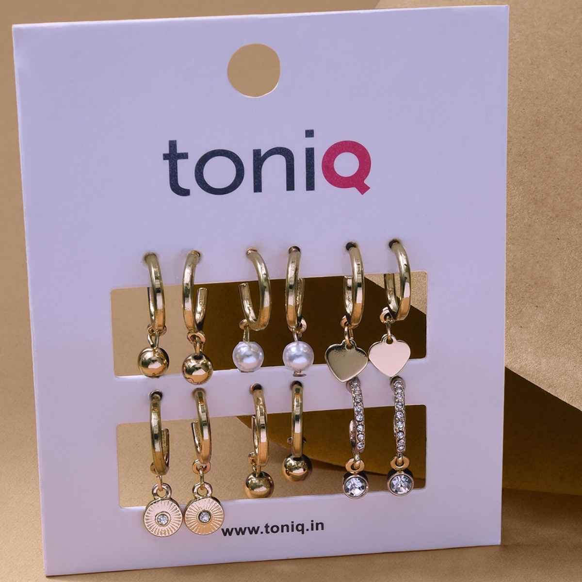 Toniq Everyday Glamour Hoop & Charm Earrings | Set of 6