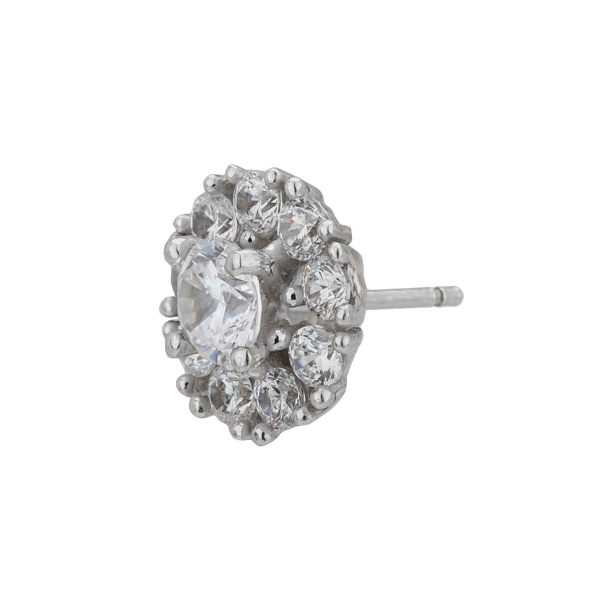 Carlton London Rhodium Plated with CZ Mini Stud Earring | FJE1513