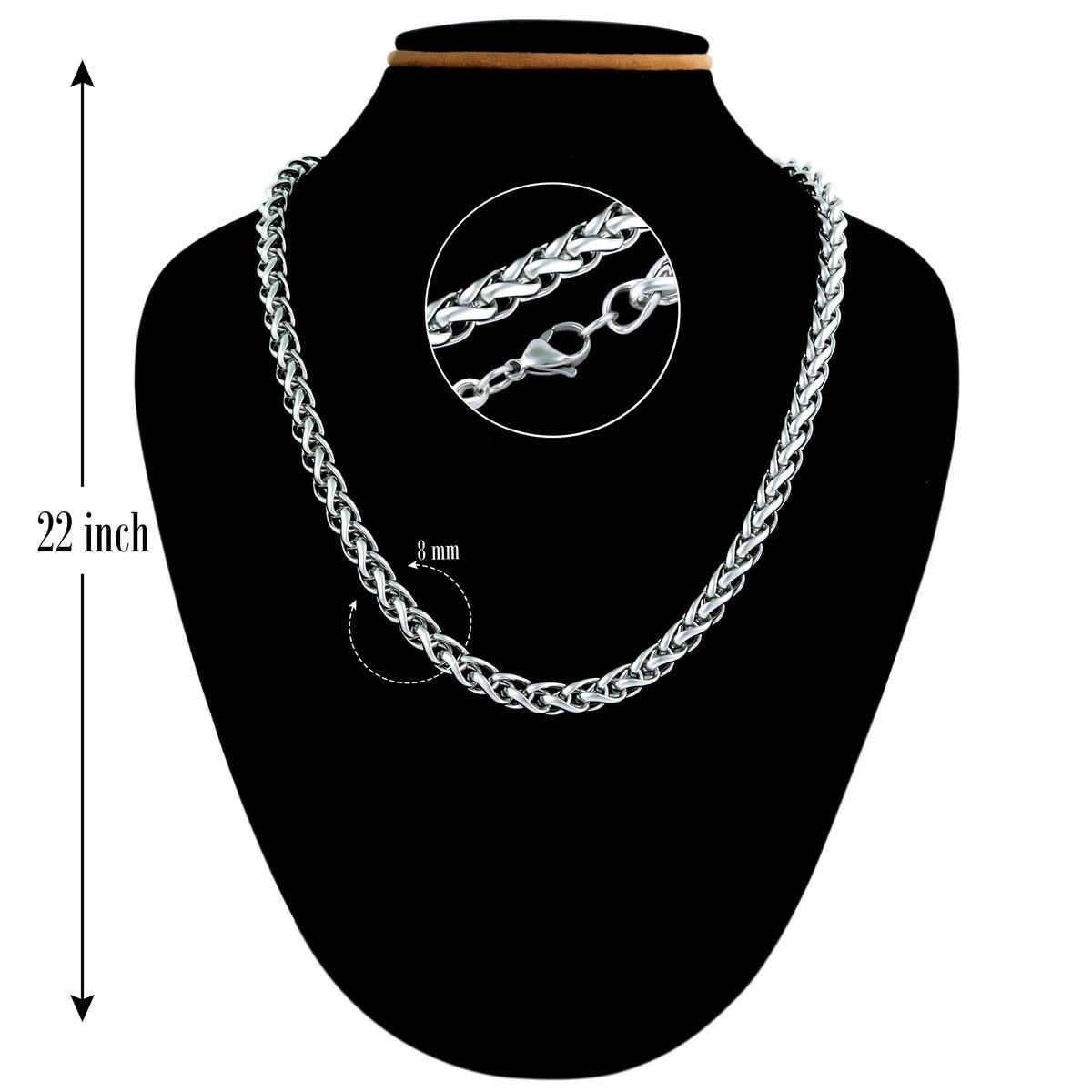 Fashion Frill Men's Interlink Chain Silver 24 Inches