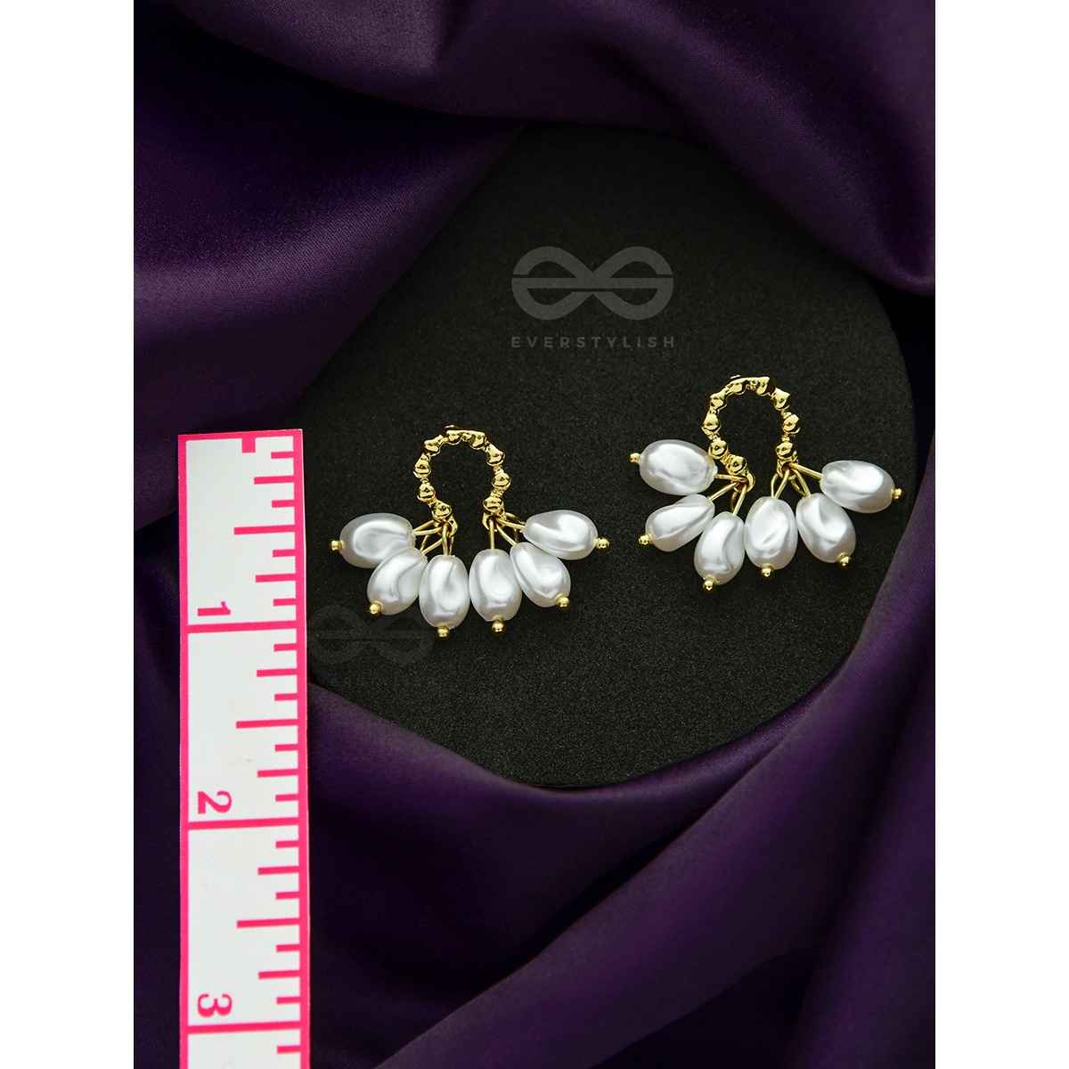Everstylish Budding Blossoms - Golden Pearl Earrings