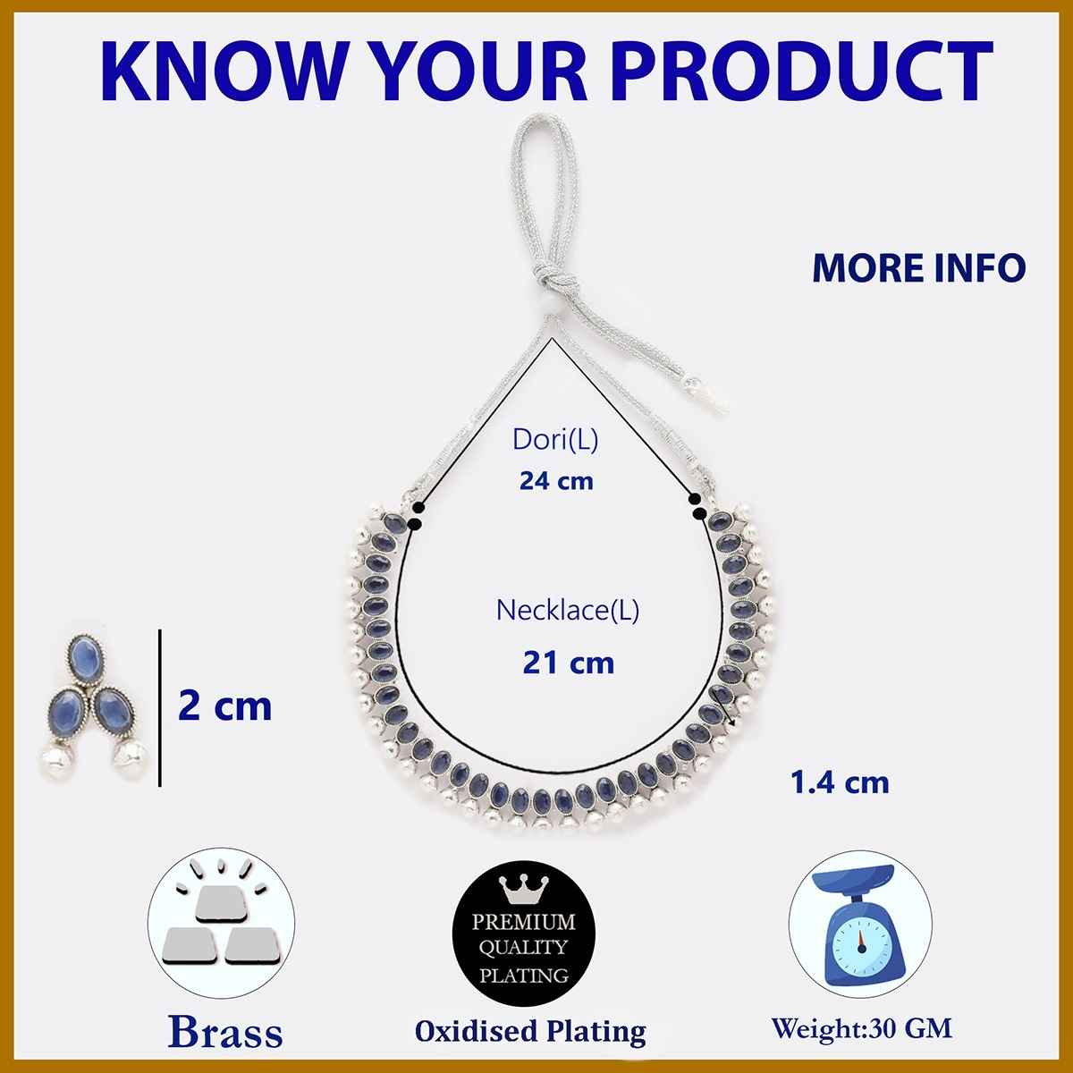 Zeneme Oxidised Silver Plated Traditional Jewellery Set For Women & Girls