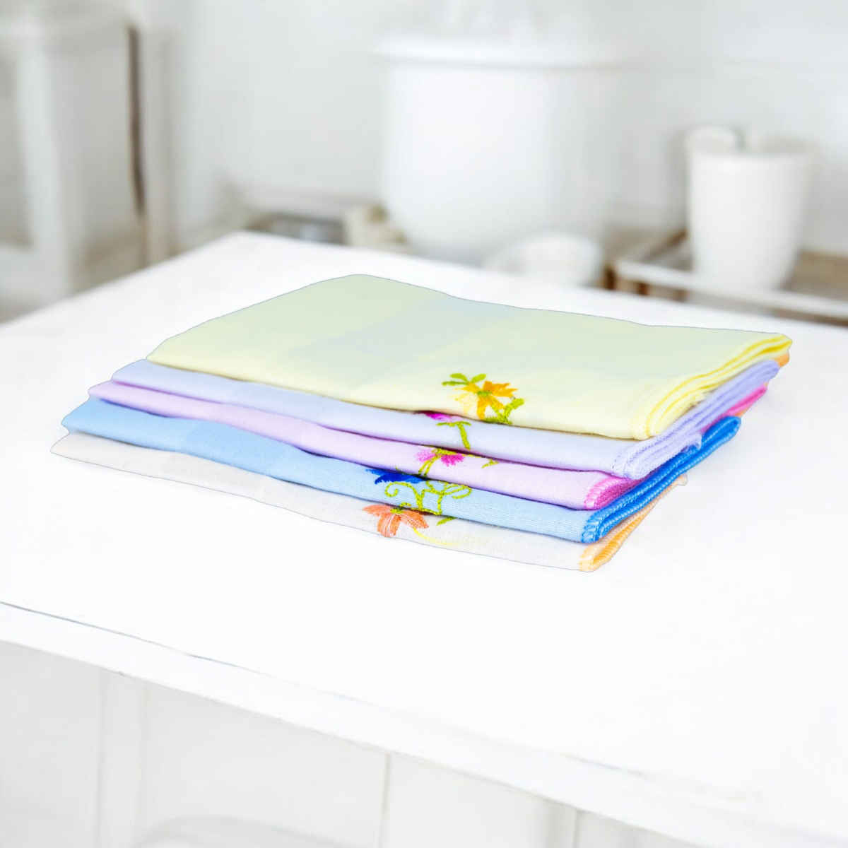 Englo Women's Embroidered Cotton Handkerchief | Multicolour - One Size