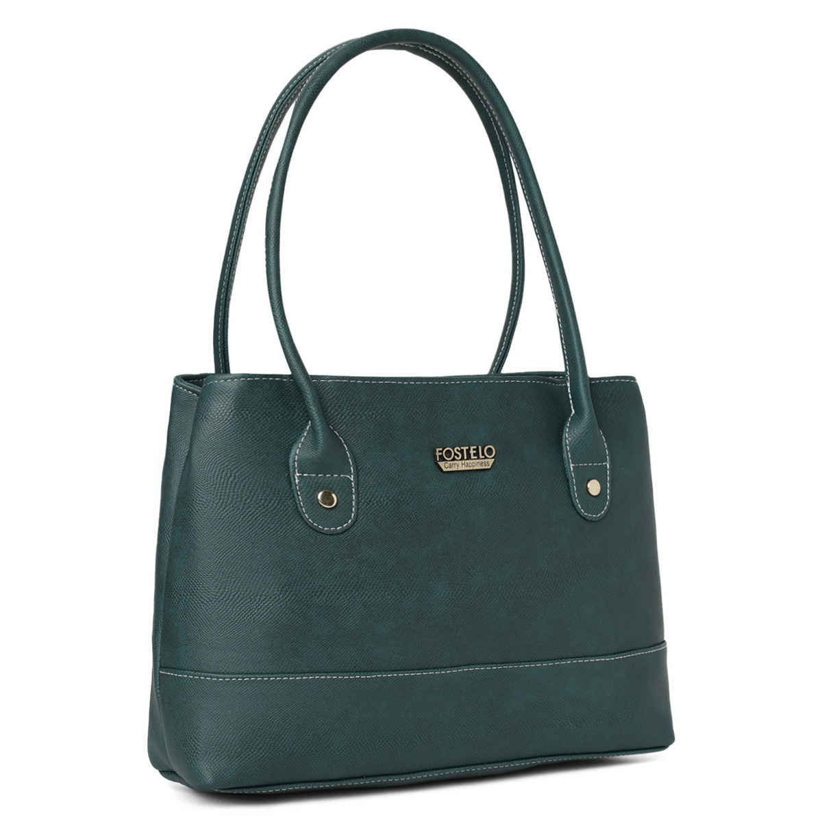 Fostelo Women's Vegan Leather Feathers Handbags Shoulder Hobo Bag Ladies Purse | Green | Medium