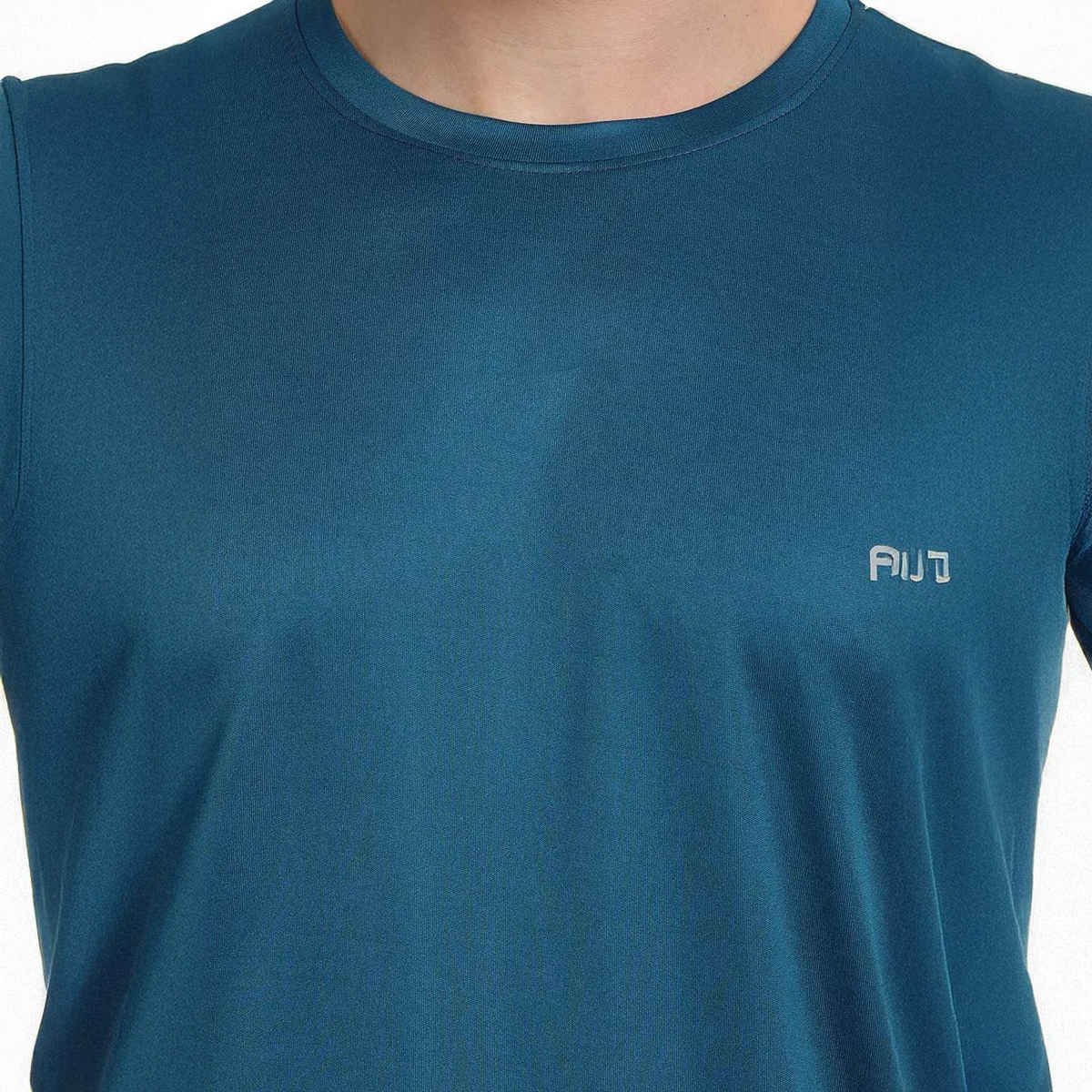 Ftx Men's Solid Round Neck Polyester Half Sleeve Casual T-shirt | Blue | S