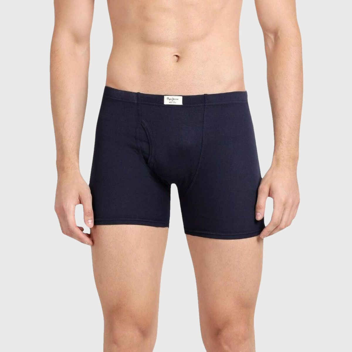 Pepe Jeans Mens True Blue 100% Cotton Solid Trunk - Pack of 2 (L) Comfort Fit, Soft Fabric