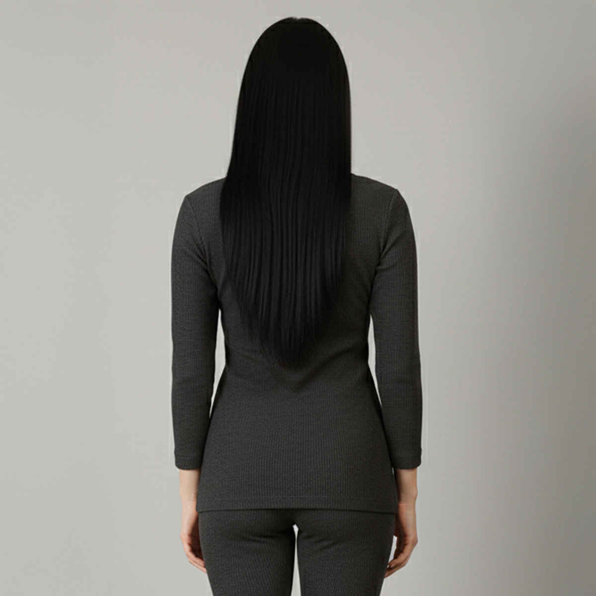 Lux Cozi Women's Heatek Premium Ultra Soft Stylish Warm Thermal Top | Black Melange - 85