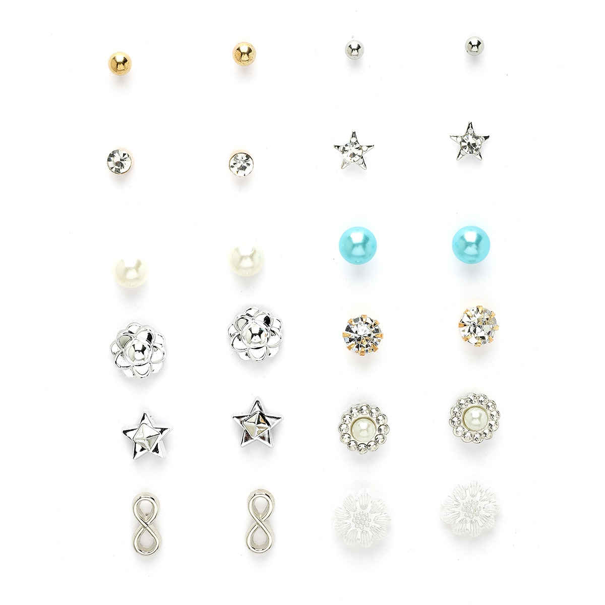 Karatcart Women's Combo Stud Earrings Multicolor One Size | 33038361