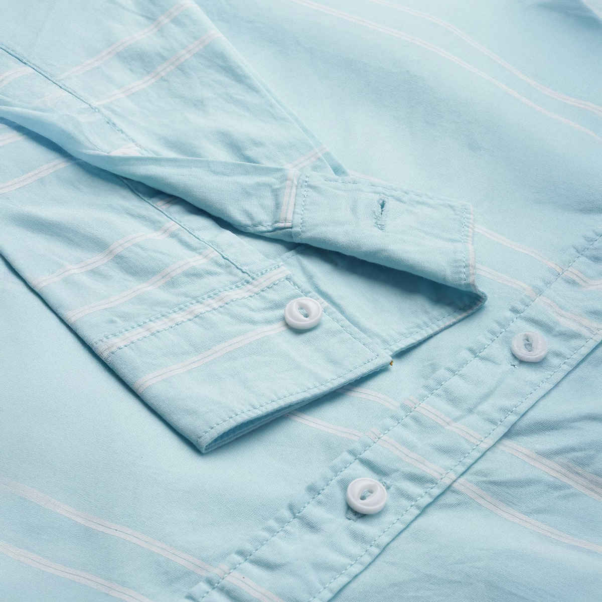 The Indian Garage Co Men's Slim Fit Striped Casual Shirt | Blue - S