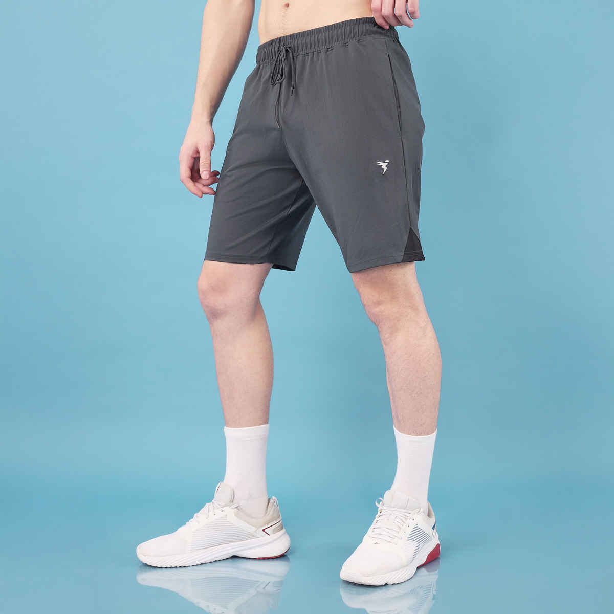 Technosport Men Poly Solid Slim Fit Sports Shorts with ELASTO LITE | Black | XXL