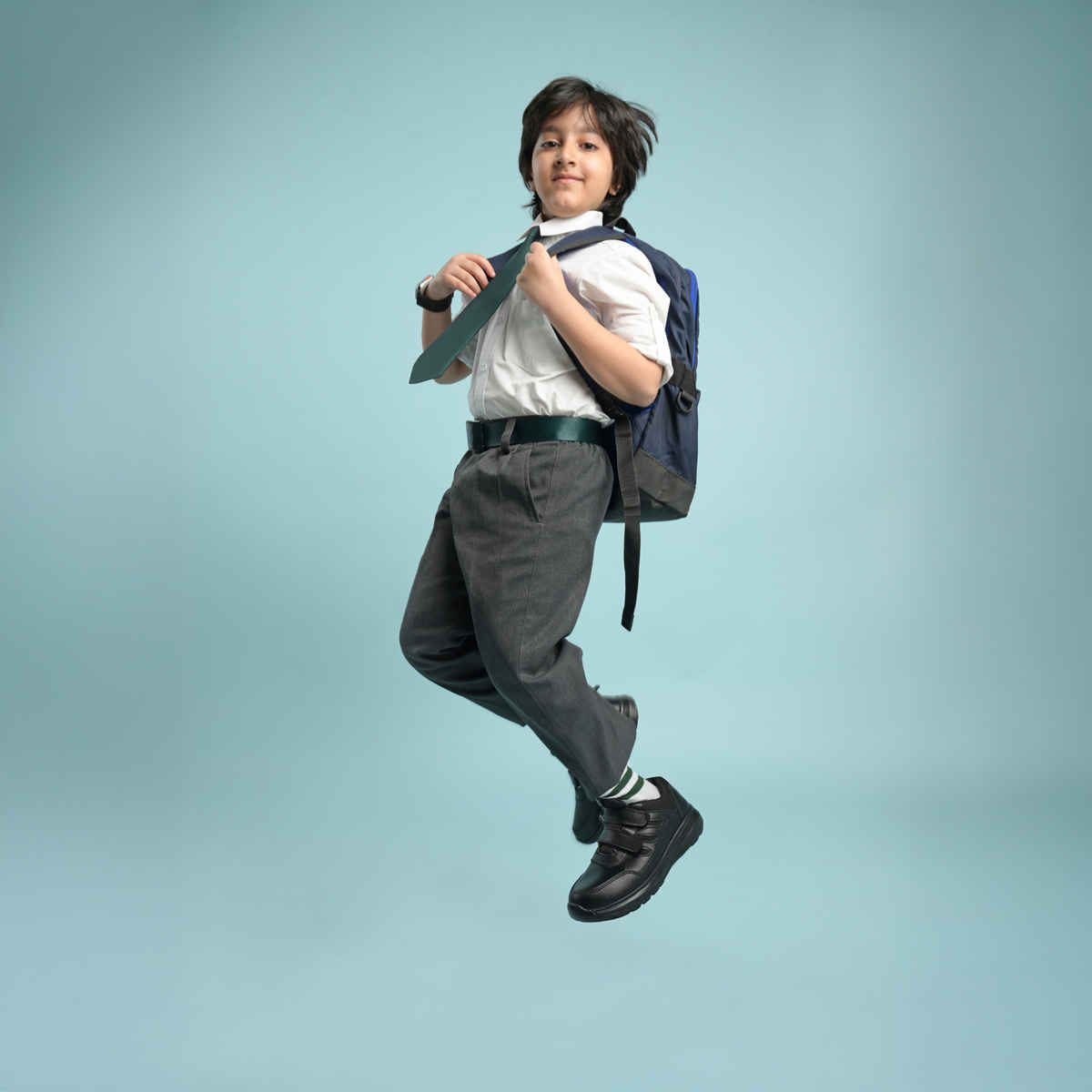 Action Kids School Shoes | AGT-52 | Black - UK 8