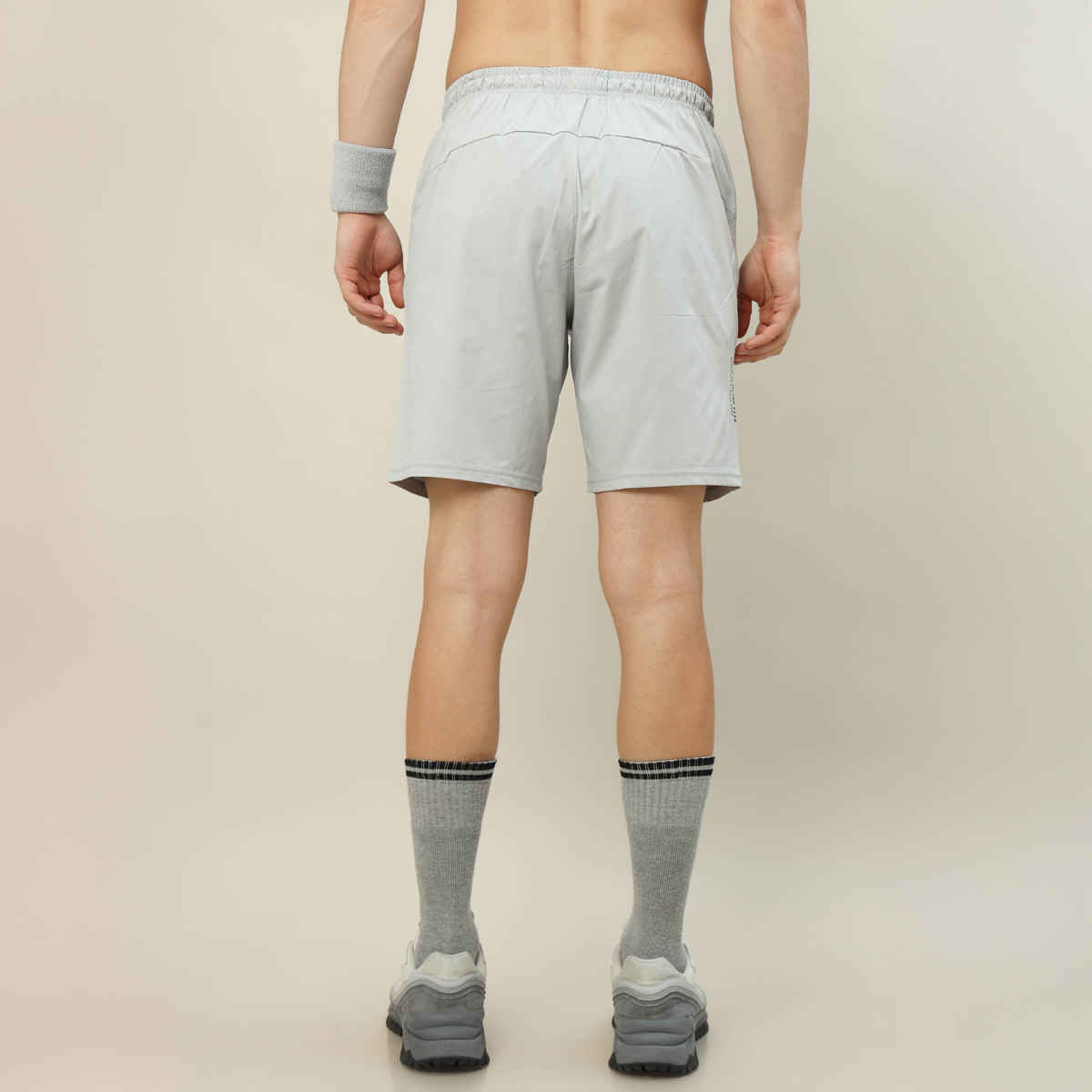 Technosport Men Poly Solid Relax Fit Sports Shorts with TECHNOLITE | Lunar Grey | L