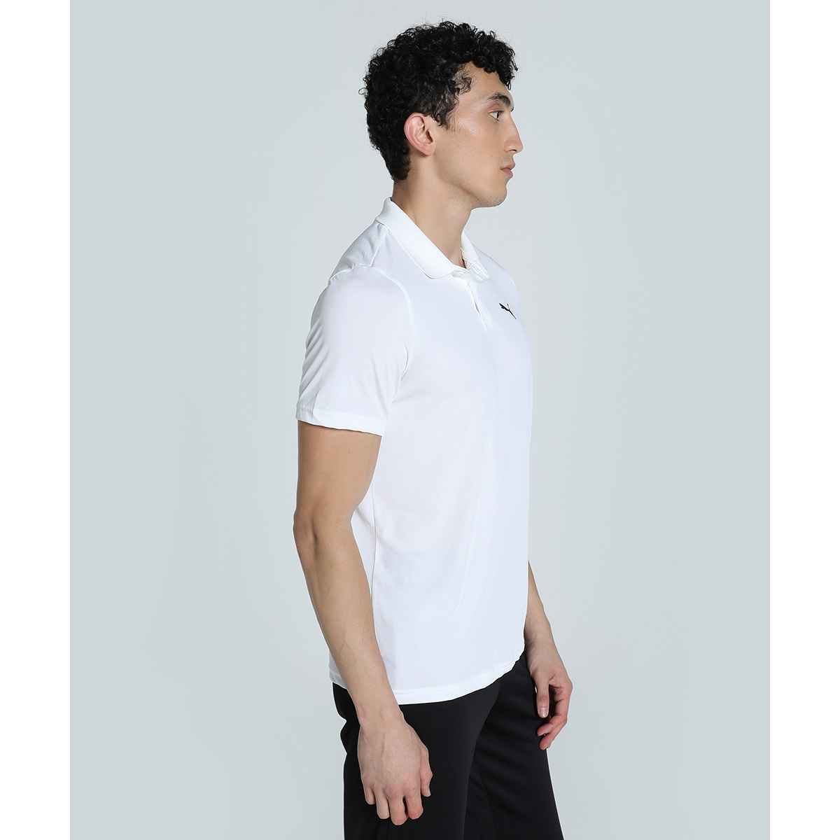 Puma Men's Polo T-Shirt Train Logo - White | S