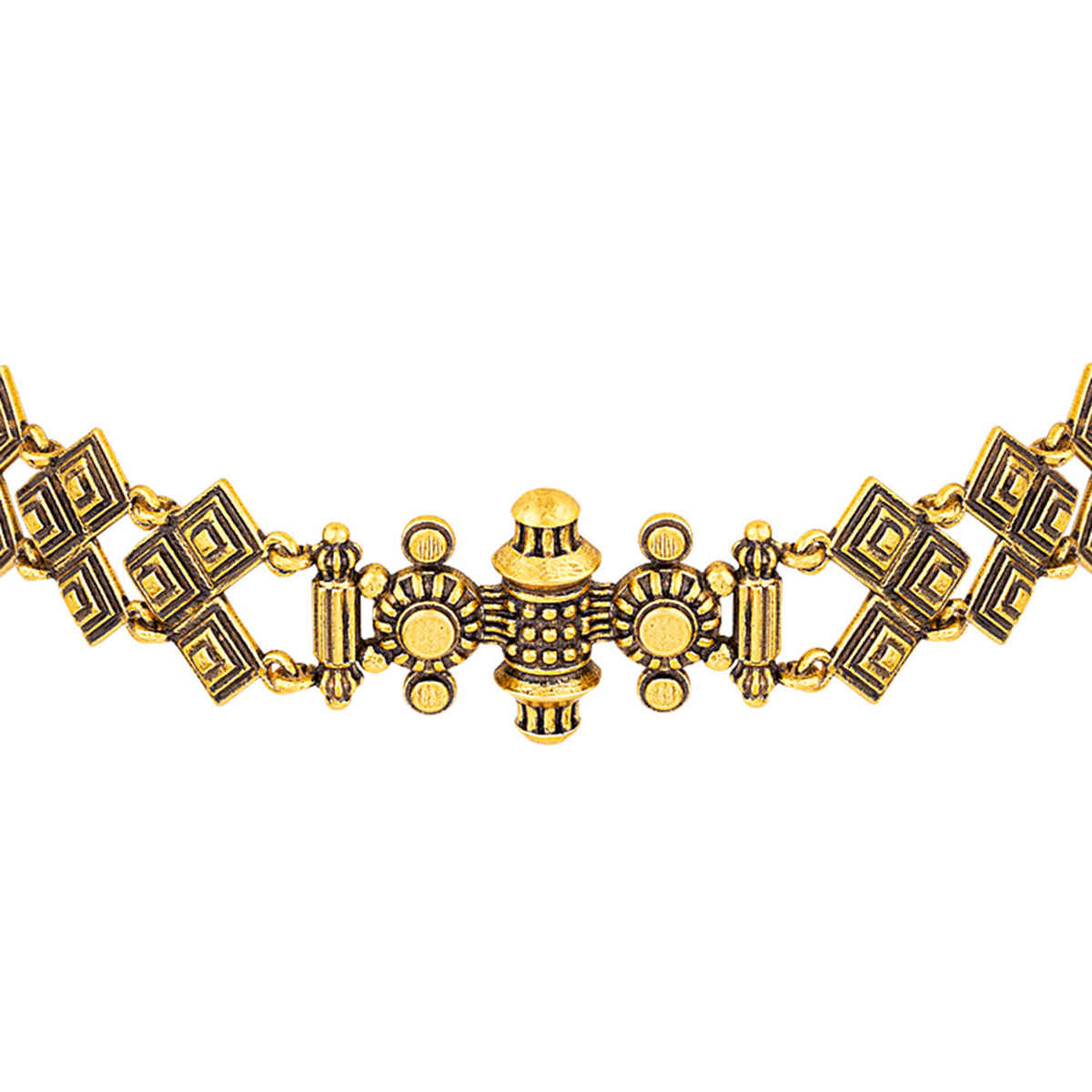 Voylla Temple Of Love Lattice Pattern Choker Necklace