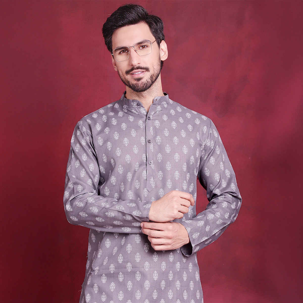 Jompers Men's Kurta | Ko 650 | Dark Grey - S