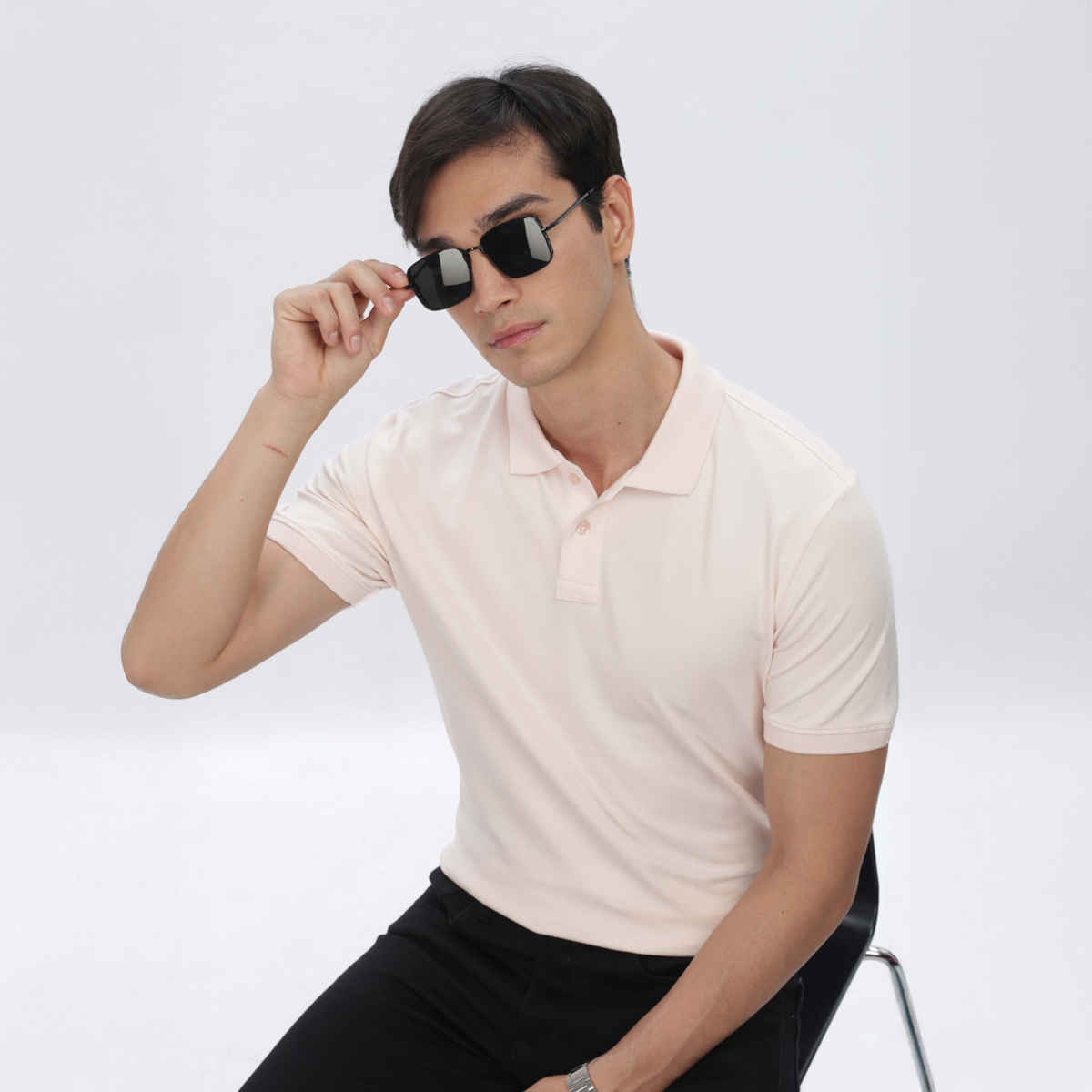 OUTLAWS Men's Premium Cotton Lycra Polo T-Shirt | Pink - 2XL