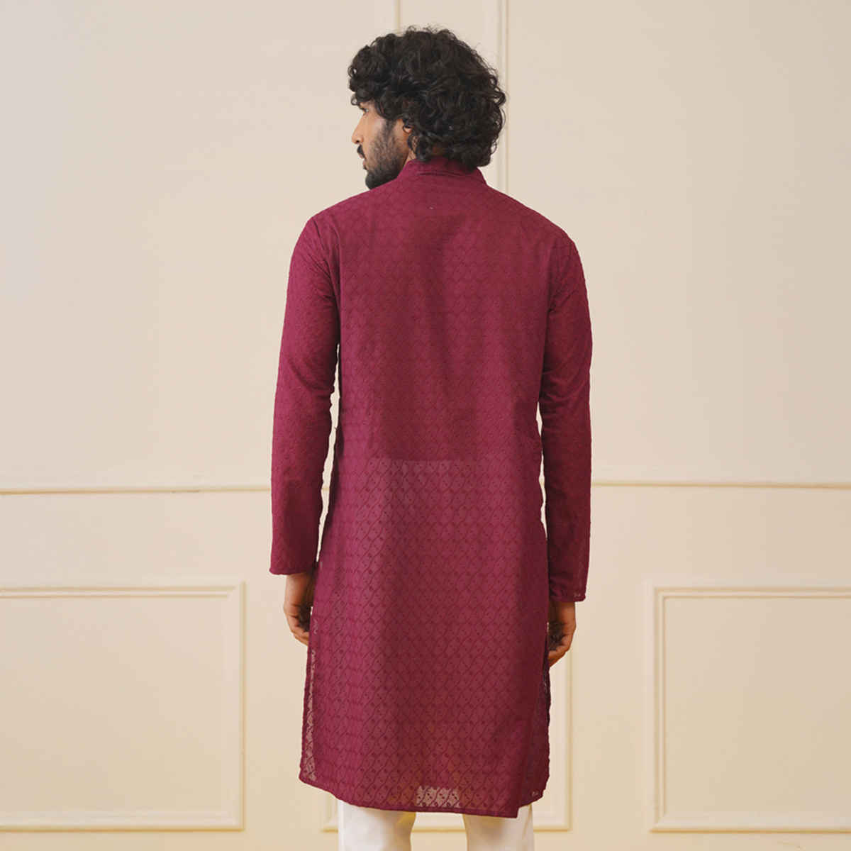 Jompers Men's Kurta | Ko 561 | Purple - L