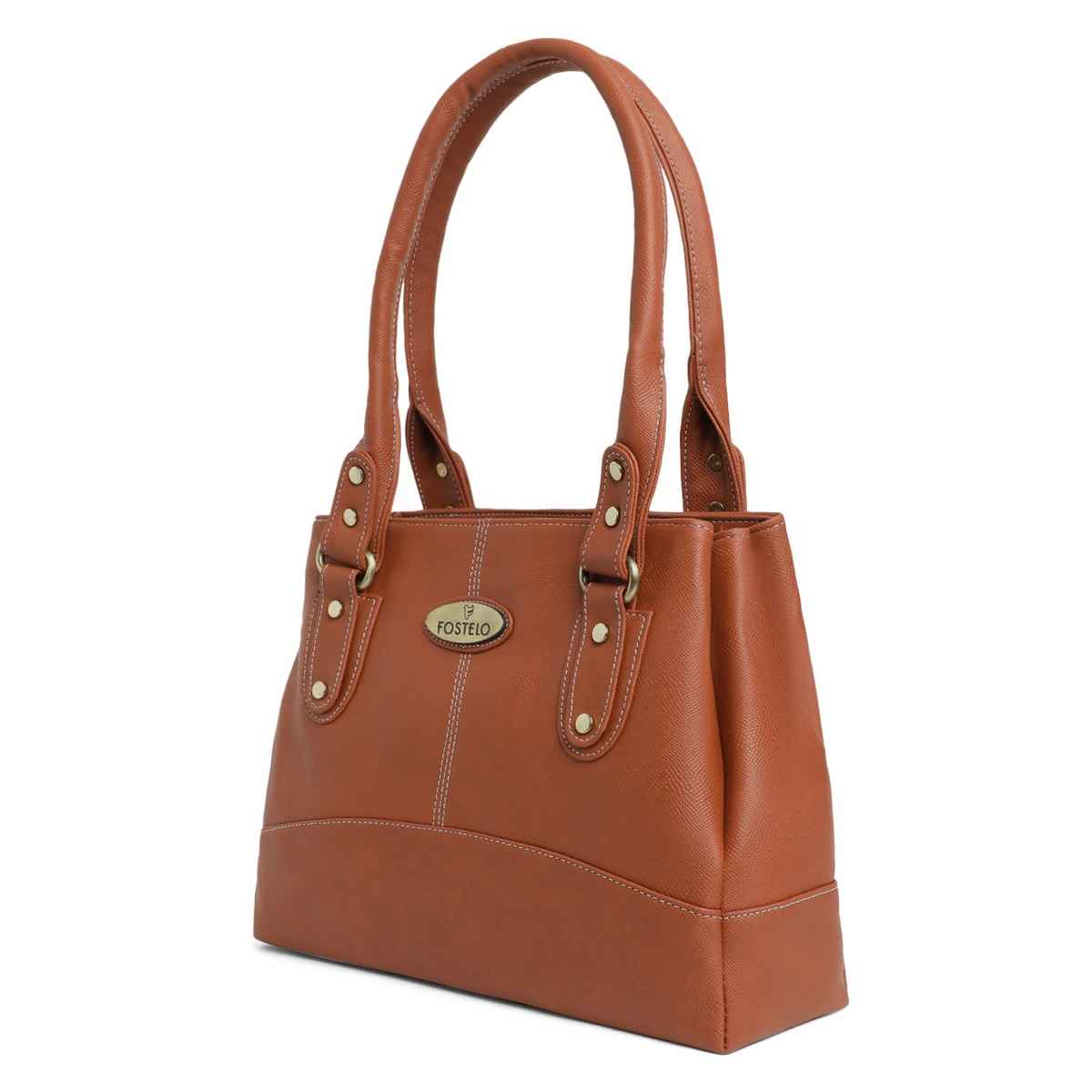 Fostelo Women's Vegan Leather Birdie Handbags Shoulder Hobo Bag Ladies Purse | Tan | Large