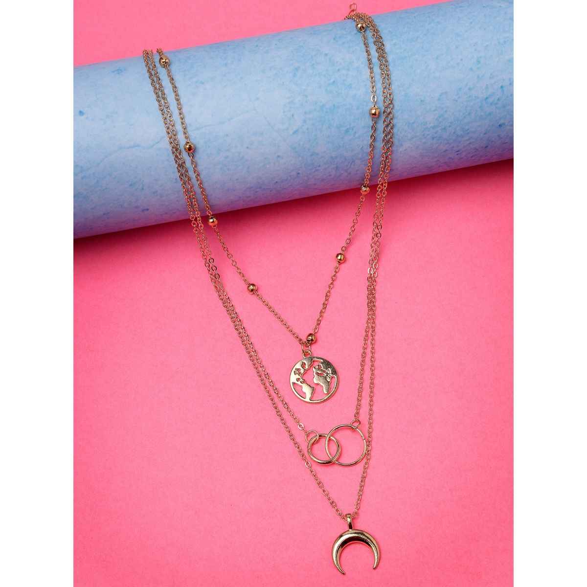 Scintillare By Sukkhi Unique Style Gold Plated Multilayered Pendant Necklace For Women