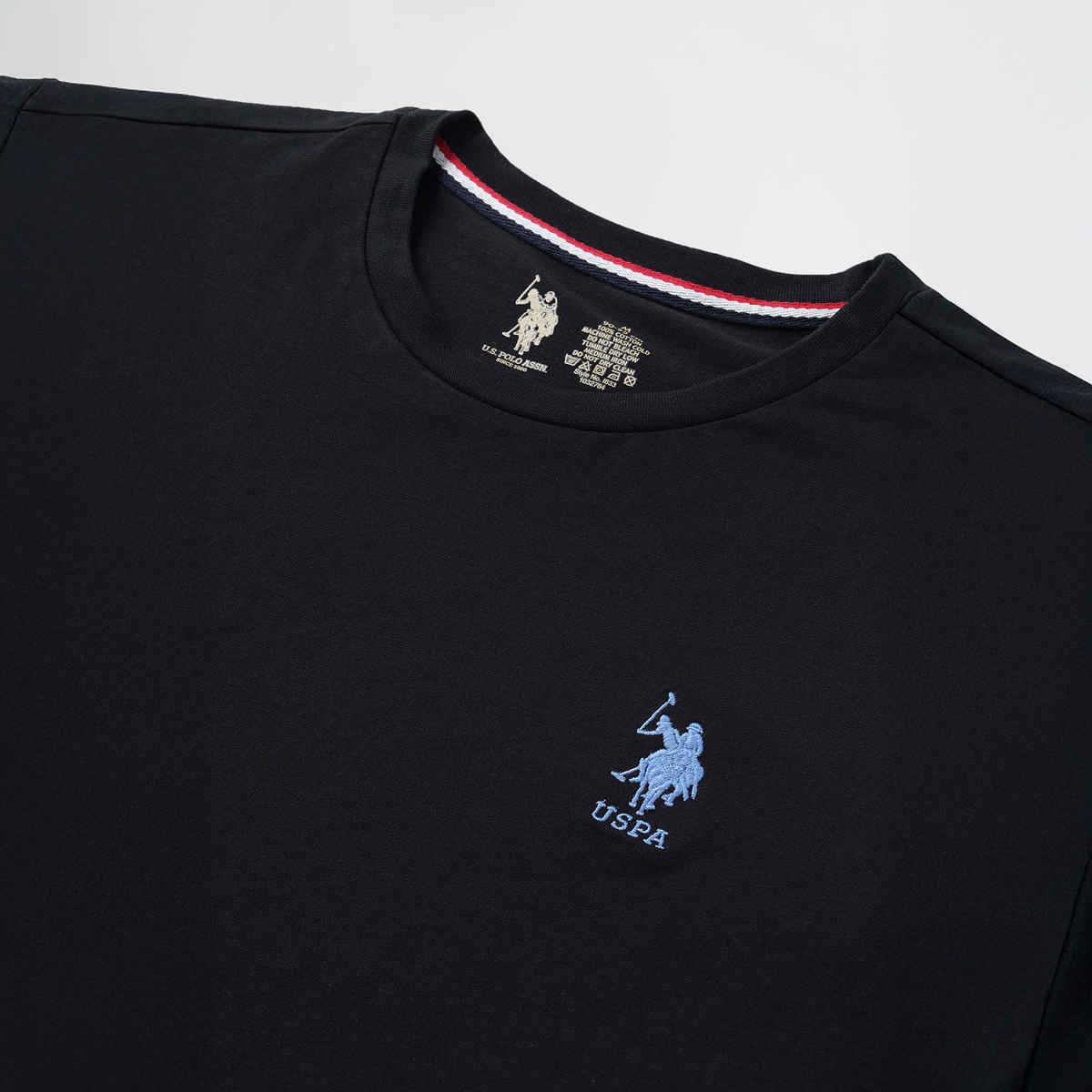 U.S. Polo Assn. Men's Crew Neck Embroidered Logo Lounge T-Shirt | Black - M
