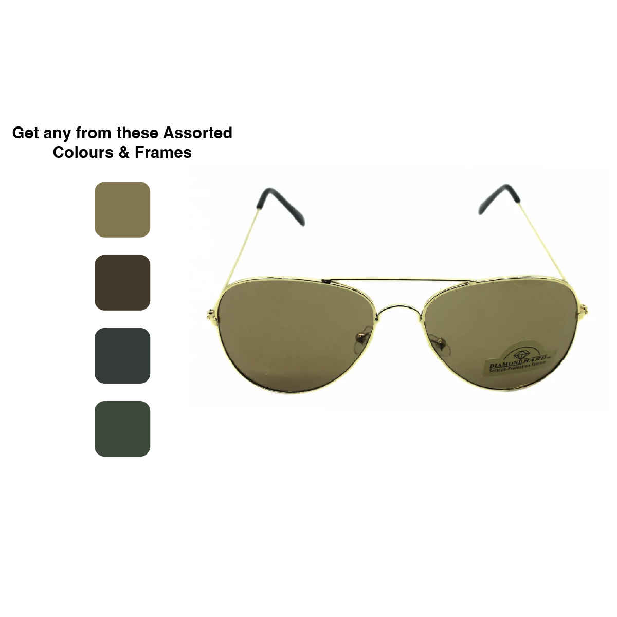 Se7en Unisex Metal Aviator Sunglasses | Assorted - M