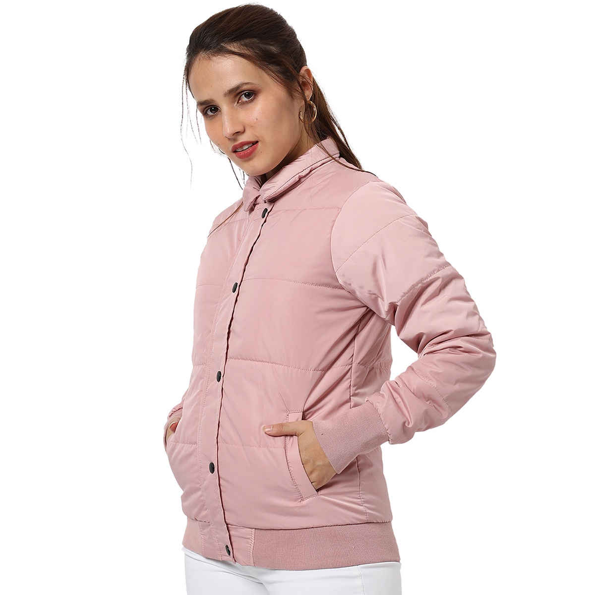 Campus Sutra Women's Stylish Jacket | Pink - M